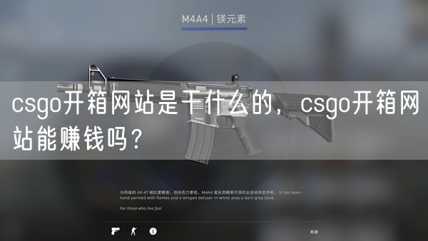 csgo开箱网站是干什么的，csgo开箱网站能赚钱吗？