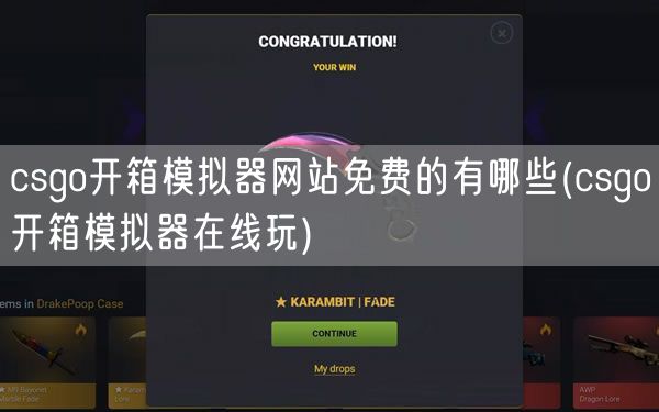 csgo开箱模拟器网站免费的有哪些(csgo开箱模拟器在线玩)